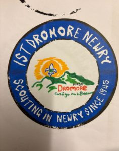 A sketch of the Newry Scout Group badge.